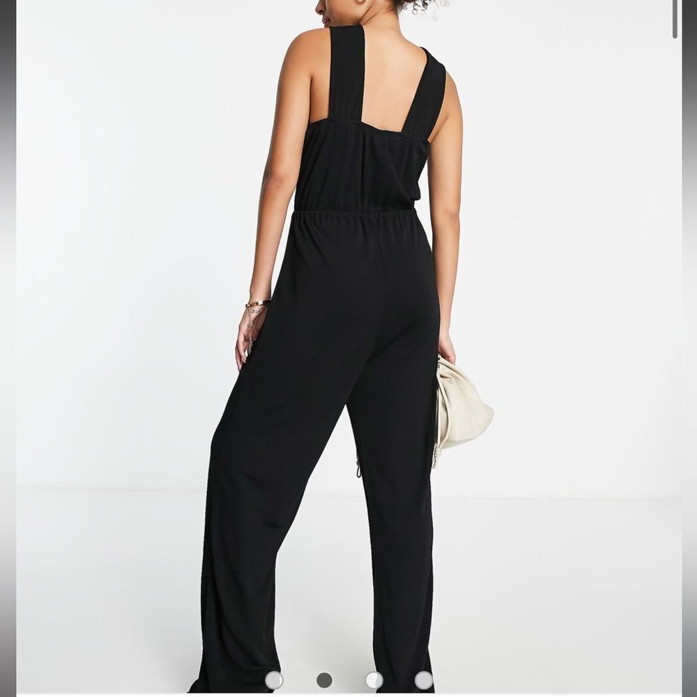 & Other Stories | L | black ring detail wide leg jumpsuit in black tank jumpsuit - Picture 4 of 12